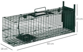 Outsunny Armadilha para Animais Vivos com Porta Gaiola de Captura com