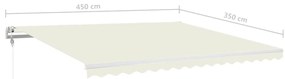 Toldo automático com LED e sensor de vento 450x350 cm cor creme