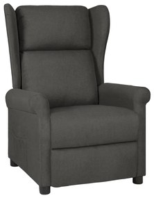 vidaXL Poltrona reclinável tecido cinzento-escuro