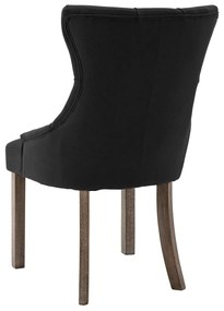 Cadeiras de jantar 6 pcs tecido preto