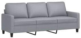 4 pcs conjunto de sofás com almofadões tecido cinzento-claro