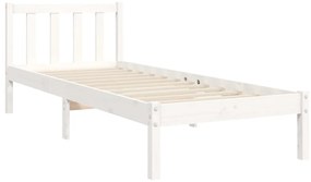 Cama sem colchão 90x200 cm madeira de pinho maciça branco
