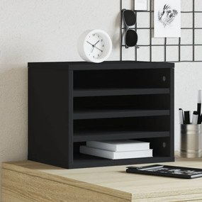 vidaXL Organizador de secretária 36x26x29,5cm derivados madeira preto