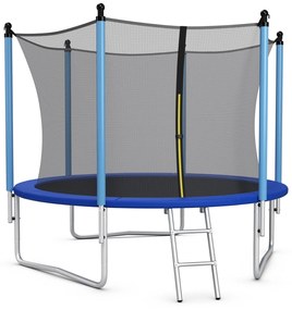 Trampolim externo de 8/10/12 pés com rede de proteção e escada de 10 pés