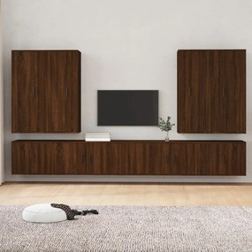 vidaXL Conjunto móveis de TV 8pcs madeira processada carvalho castanho