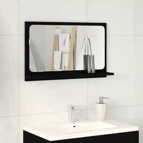 Espelho de Casa de Banho vidaXL em Carvalho Preto 60x10,5x37 cm em Madeira Reforçada