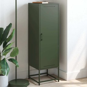 vidaXL Aparador alto 36x39x123 cm aço verde azeitona