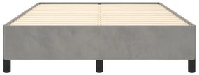 Estrutura de cama sem colchão 140x200 cm veludo cinzento-claro