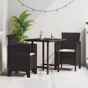 vidaXL Cadeiras de Jardim com Almofadas 2 pcs Castanho Polirattan