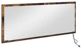 Espelho de Banheiro LED Carvalho Fumado 90x8,5x37 cm Madeira Engenhari