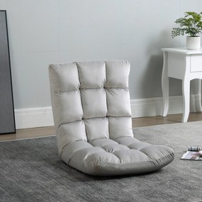 Poltrona conversível Poltrona reclinável de grande conforto Encosto com inclinação multiposicional 90°-180° Flanela de poliéster acolchoada Cinza clar