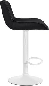 Banco alto em tecido com estrutura branca 85-106 x 49 x 51 cm preto