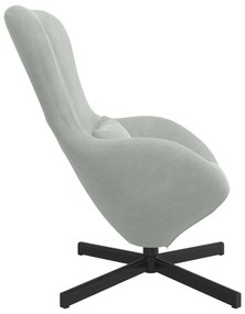 Poltrona Ovo vidaXL Veludo Cinzento-claro
