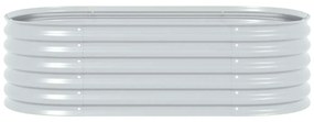 Canteiro elevado de jardim aço galvanizado 160x80x44cm prateado