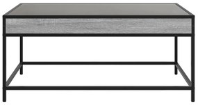 Mesa de centro luzes LED Infinity 90x50x41 cm cinzento sonoma