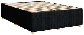 Cama com molas/colchão 140x200 cm tecido preto