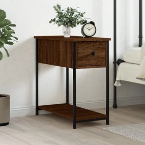 vidaXL Mesa de cabeceira derivados de madeira carvalho castanho