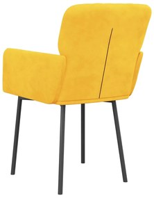 Cadeiras de jantar 2 pcs veludo amarelo