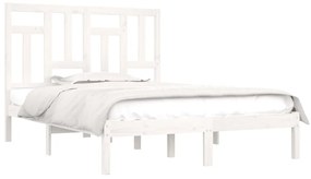 Cama sem colchão 120x200 cm madeira de pinho maciça branco