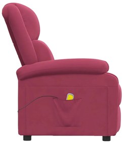 Poltrona de massagens veludo vermelho tinto