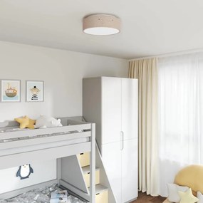 vidaXL Luzes de Teto com Abajur Estrelado Taupe Ø 38 cm Tecido E27