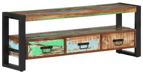Móvel de TV 120x30x45 cm madeira recuperada maciça