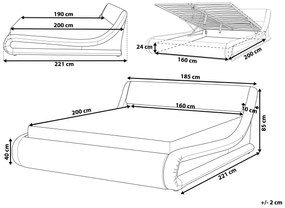 Cama de casal com arrumação em pele sintética branca 160 x 200 cm AVIGNON Beliani