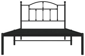 Estrutura de cama com cabeceira 107x203 cm metal preto