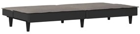 Sofá-cama tecido cinzento-acastanhado