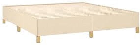Estrutura de cama sem colchão 160x200 cm tecido cor creme