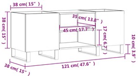 Armário para discos 121x38x48 cm derivados de madeira branco