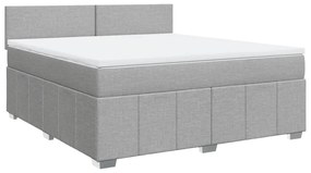 Cama com molas/colchão 180x200 cm tecido cinzento-claro