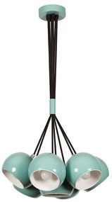 Candeeiro de Teto Sivani – Turquesa e Branco – 45 cm de Diâmetro