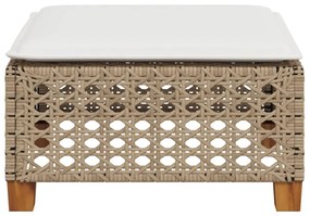 Banco de jardim com almofada 63,5x56x32 cm vime PE bege