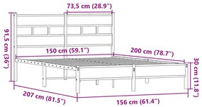Estrutura cama s/ colchão derivados de madeira carvalho sonoma