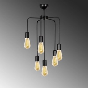 Candeeiro Suspenso Denge – Preto – 46 cm de Diâmetro, 81 cm de Altura