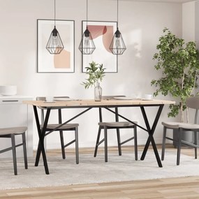 Mesa de jantar estrutura em X 160x80x75,5cm pinho/aço