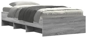 Estrutura cama 75x190 cm derivados de madeira cinzento sonoma