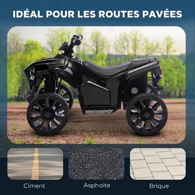 Moto 4 Elétrica 6V Infantil para crianças dos 18 aos 56 meses, 70 x 42 x 45 cm, Motor de 6 V, Preto