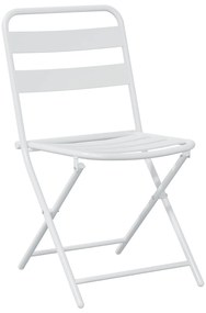 Conjunto Bistro Dobrável 3 Peças Branco Aço