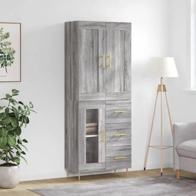 vidaXL Armário alto 69,5x34x180 cm derivados de madeira sonoma cinza