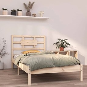 vidaXL Estrutura de cama solteiro 90x190 cm madeira maciça