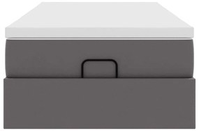 moldura de cama síriaXL otomana com colchão cinza 90x200cm couro falso