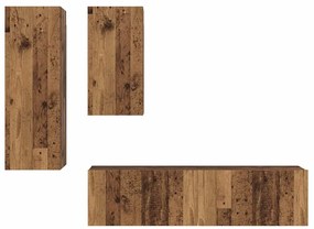 Conjunto de móvel de TV 4 pcs Madeira antiga 30.5 x 30 x 90 cm