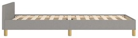 Estrutura de cama sem colchão 90x200 cm tecido cinzento-claro