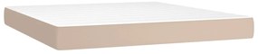 Cama box spring c/colchão/LED 180x200cm couro artif. cappuccino