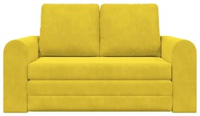 Sofá-camas de chão 2 em 1 Amarelo 148x71x83 cm Veludo
