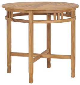 49427 vidaXL Cadeira de jantar Ø 80 cm madeira de teca maciça