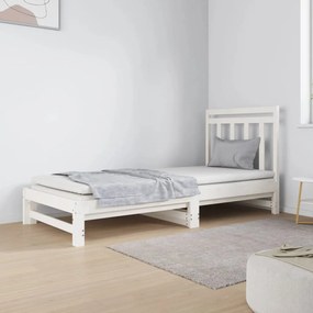 3124758 vidaXL Estrutura sofá-cama de puxar 2x(90x190) cm pinho maciço branco