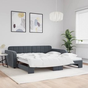 vidaXL Sofá-cama com gavetão 100x200 cm veludo cinzento-escuro